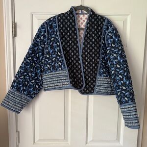 Reversible Quilted Cropped Patterned Jacket